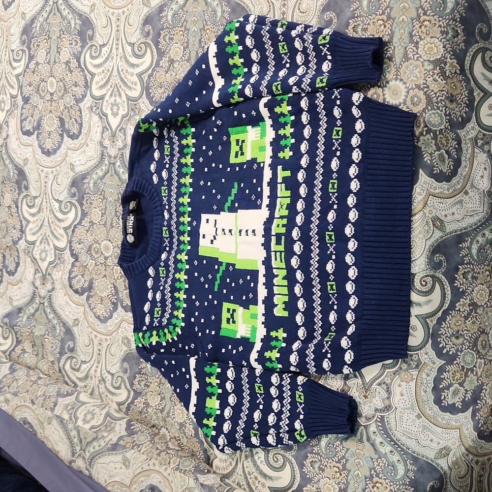 Minecraft holiday sweater